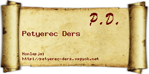 Petyerec Ders névjegykártya
